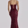 Naima Wijnrode, met de hand geborduurde, versierde korsetten-maxi-jurk – Limited Edition