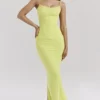 Nalini Acid Lime Korsetten-Jurken Maxi-jurk