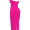 Nalini Fuchsia Stretch Mesh Maxi-jurk