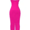 Nalini Fuchsia Stretch Mesh Maxi-jurk
