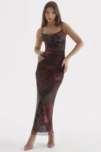 Nalini maxi-jurk met print
