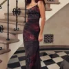 Nalini maxi-jurk met print