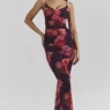 Nalini romantische maxi-jurk met bloemenprint
