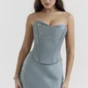 Nastassia Cool Blue versierd satijnkorset