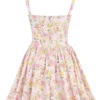 Natassia roze mini-jurk van katoen met weideprint