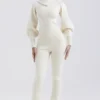 Nereida crèmekleurige kasjmiermix-broek