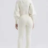 Nereida crèmekleurige kasjmiermix-broek