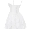 Nerissa witte jacquard mini-korsetjurk