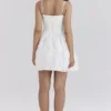 Nerissa witte jacquard mini-korsetjurk