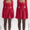 Nina Holly rode mini-jurk met afneembare strik van tule