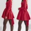 Nina Holly rode mini-jurk met afneembare strik van tule