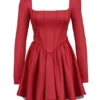 Nina Holly rode mini-jurk met afneembare strik van tule