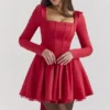 Nina Holly rode mini-jurk met afneembare strik van tule