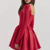 Nina Holly rode mini-jurk met afneembare strik van tule