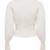 Noor gebreid vest in gebroken wit