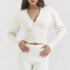 Noor gebreid vest in gebroken wit