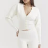 Noor gebreid vest in gebroken wit
