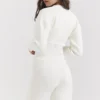 Noor gebreid vest in gebroken wit