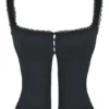 Noura zwarte top met kanten rand