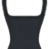 Noura zwarte top met kanten rand