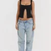 Noura zwarte top met kanten rand