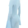Noya Ocean Blue gebreide mini-jurk