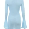 Noya Ocean Blue gebreide mini-jurk