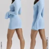 Noya Ocean Blue gebreide mini-jurk
