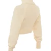 Nyala Crème Zachte Bouclé Gebreide Cropped Truien