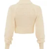 Nyala Crème Zachte Bouclé Gebreide Cropped Truien