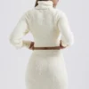 Nyala Crème Zachte Bouclé Gebreide Cropped Truien