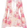 Oceana strandjurk met bloemenprint als bovenkleding