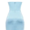 Odelle Ocean Blue strapless mini-jurk