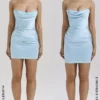 Odelle Ocean Blue strapless mini-jurk