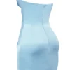 Odelle Ocean Blue strapless mini-jurk