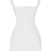 Odessa witte mini-jurk met borduursels