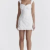 Odessa witte mini-jurk met borduursels