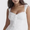 Odessa witte mini-jurk met borduursels