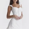 Odessa witte mini-jurk met borduursels