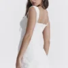 Odessa witte mini-jurk met borduursels