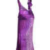 Olessia Orchid rugloze halter maxi-jurk