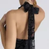Oliviana Zwart & Goud Devore Fluwelen Maxi-avondjurk