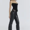 Omari Zwarte fluwelen, figuurcorrigerend strapless korsetten-top