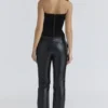 Omari Zwarte fluwelen, figuurcorrigerend strapless korsetten-top