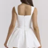 Ophelia witte katoen mini-jurk met pofbroeken