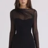 Orelia Zwarte gedrapeerde mesh body’s