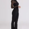 Orelia Zwarte gedrapeerde mesh body’s