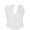 Orla wit chiffon korsetten met bandjes