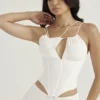Orla wit chiffon korsetten met bandjes