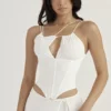 Orla wit chiffon korsetten met bandjes
